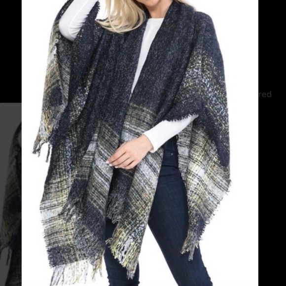 Accessories - Wool Plaid Scarf Shawl wrap